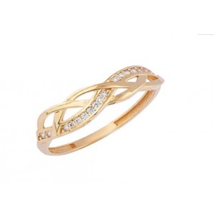 Prsten bicolor zlato 585/1000 kamenový