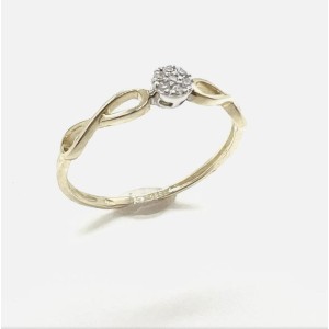 Prsten žluté zlato 585/1000 zásnubní diamantový