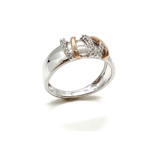 Prsten bicolor zlato 585/1000 diamantový