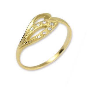 Prsten žluté zlato 585/1000 kamenový