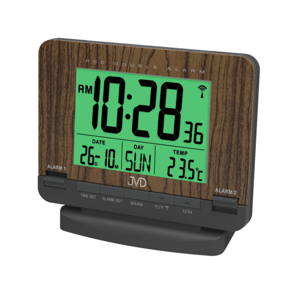 Rádiem řízený budík JVD černý RB9242.2 RB9242.2