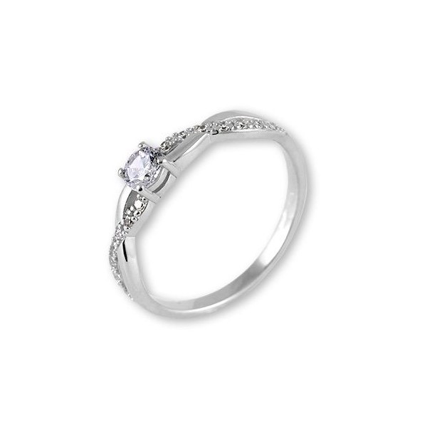 Prsten  bílé zlato 585/1000 zásnubní  kamenový