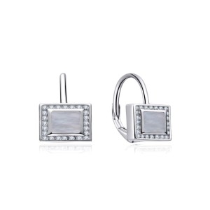 Náušnice stříbrné 925/1000 kamenové klapka