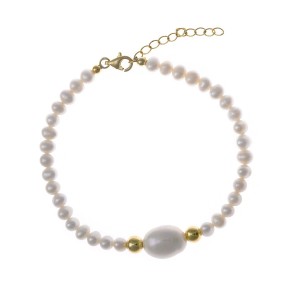 Náramek stříbrný 925/1000 perlový