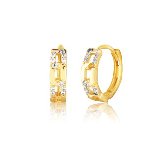 Náušnice žluté zlato 585/1000  kamenové kroužky