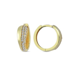 Náušnice žluté zlato 585/1000  kamenové kroužky