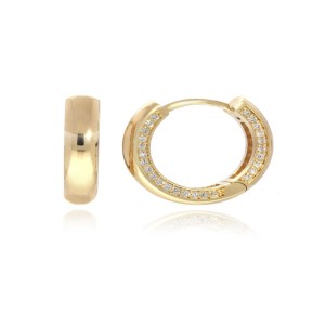 Náušnice žluté zlato 585/1000  kamenové kroužky