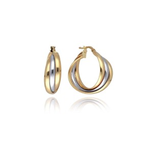 Náušnice bicolor zlaté 585/1000 kroužky