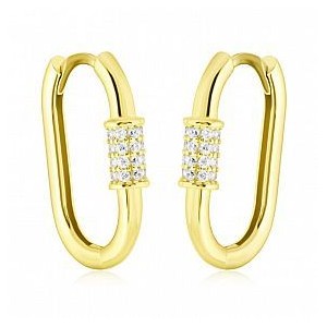 Náušnice žluté zlato 585/1000  kamenové kroužky