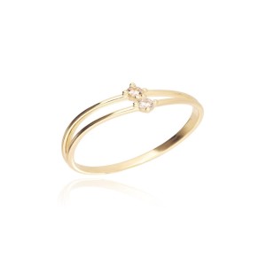 Prsten žluté zlato 585/1000 kamenový