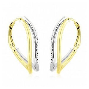 Náušnice zlaté bicolor 585/1000 klapka