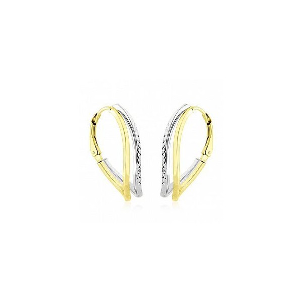 Náušnice zlaté bicolor 585/1000 klapka