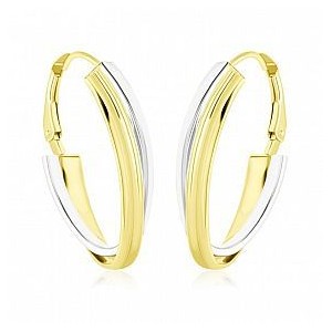Náušnice zlaté bicolor 585/1000 klapka