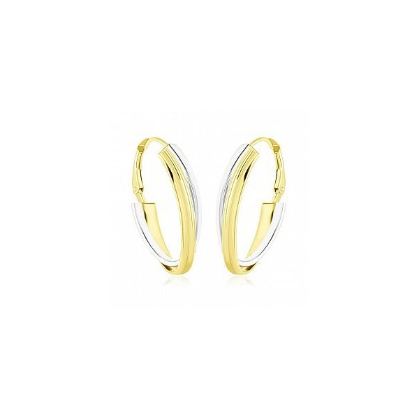 Náušnice zlaté bicolor 585/1000 klapka