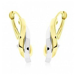Náušnice zlaté bicolor 585/1000 klapka