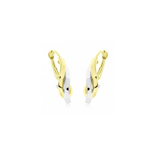 Náušnice zlaté bicolor 585/1000 klapka